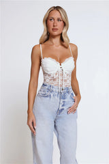 Promise Please Lace Bodysuit White