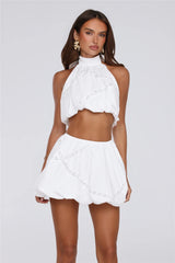 Dream In Motion Halter Top White
