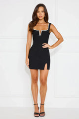 Jet To Monaco Embellished Mini Dress Black