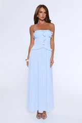 Hour Whispers Strapless Maxi Dress Blue