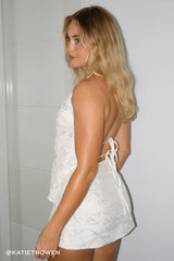 Luck & Trouble Mirabel Sequin Mini Skirt White