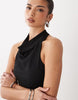 Gina Tricot halterneck mini dress in black