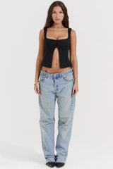 black lace trim top