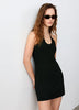 Mango Teen halterneck mini dress in black