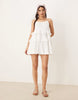 ruffle tiered mini sundress in white