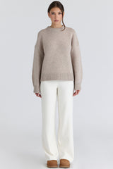 oatmeal wool chunky knit sweater