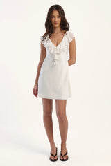 Perfect Stranger Rose Mini Dress Off White