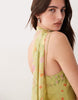 maxi slip dress with scarf detail in green floral print