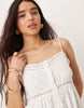 eyelet cami button through mini dress in white