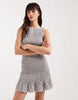 JJXX smocked mini dress in black plaid