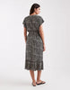 ONLY tie waist midi dress in zebra print