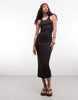 Weekday super soft jersey maxi dress in brown