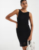 Vero Moda stretch floral lace sleeveless slash neck mini dress in black