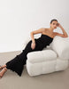 Gina Tricot tiered frill bandeau maxi dress in black