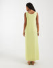 PIECES reversible textured jersey maxi dress in celery green