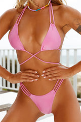 LILISROSE Rainbow Puffs Swim Top Light Pink