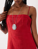 Mango 100% linen strappy maxi dress in red