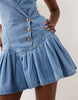 ASOS LUXE denim pleated mini dress in blue