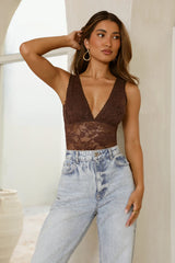 Gentle Power Lace Bodysuit Brown