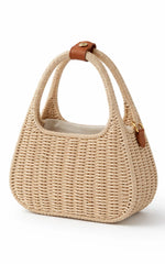 Makayla Bag - Straw Crossbody Bag in Natural