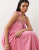 Iisla & Bird beach maxi dress with shirred detailing in pink