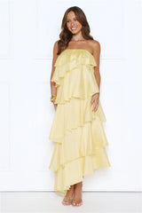 Private Affair Strapless Maxi Dress Yellow