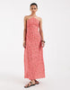 Vero Moda halter maxi dress in red floral gingham print