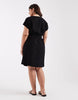 ONLY Curve tie waist mini dress in black
