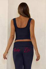BASE Luxe Rib Thick Strap Tank Top Navy