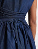 denim ballerina mini dress in rich blue