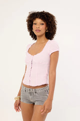 Rusty Flip Mommy Low Rise Micro Shorts London Summer/Baby Pink