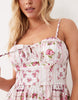 Miss Selfridge Petite corset maxi dress in tile print