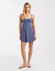 Hollister y2k pintuck knit mini dress in dusky blue