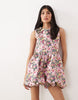 Sister Jane sweet blossom jacquard sleeveless bubble skirt mini dress in pink floral