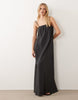 JDY cheesecloth sleeveless maxi dress in charcoal gray