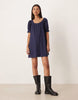 babydoll button down mini dress in navy