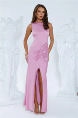 Icon In Action Satin Maxi Dress Pink
