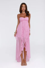 The Attention Rule Strapless Maxi Dress Pink