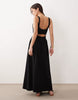 cut out detail midaxi dress in black