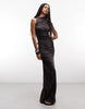 Weekday asymmetric maxi dress in black zebra print