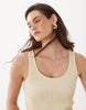 Brave Soul scoop neck shirred bodice maxi dress with tiered skirt in yellow