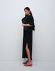 batwing T-shirt midi dress in black