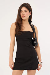 Perfect Stranger Avon Halter Suiting Mini Dress Black