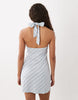 Cotton On linen halterneck dress in blue stripe