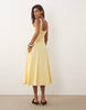 Mango cotton rich boat neck maxi dress in yellow