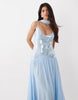 Gina Tricot sequined maxi dress in light blue