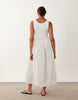 Vero Moda Maternity sleeveless midi dress with woven skirt in white