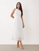 VILA floral jacquard midaxi dress in white
