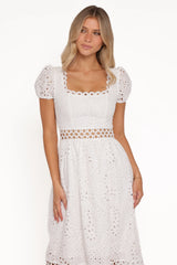 Melania Midi Dress - White