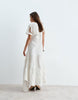 ARRANGE cutwork embroidered maxi dress in white